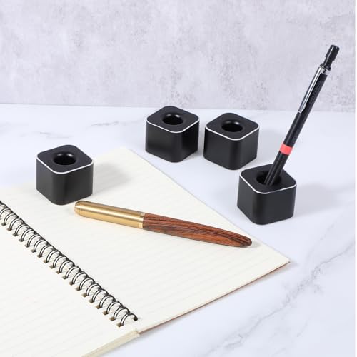 4 Pieces Single Pen Holder For Desk, Solid Metal Fountain Pen - Image 5