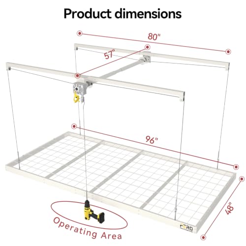 Garage Ceiling Storage Racks – 4x8 FT Overhead Garage | Garage Storage - Image 4