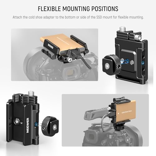 NEEWER Mount Bracket SSD Holder with Cold Shoe Cable Clamp, UA035 - Image 4