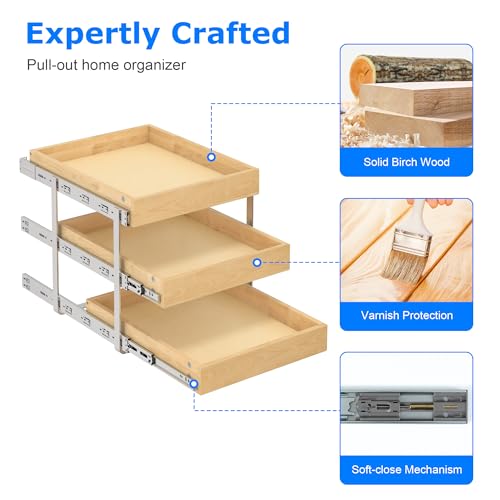 WelFurGeer 3-Tier Pull Out Cabinet Organizer with So | All Products - Image 5