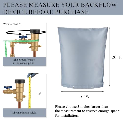 16"Wx20"H Backflow Preventer Insulation Cover, Sprinkler Covers - Image 3