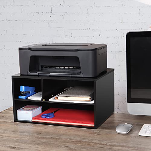 Printer Stand Shelf with Storage Wood Desk Paper Organzier - Image 6