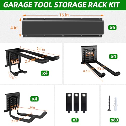 Garage Wall Organizer, 96 in Garden Tool Organizer with 12 - Image 5