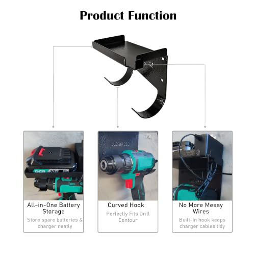Heavy Duty Drill Holder Wall Mount, Steel Drill Holder & - Image 5
