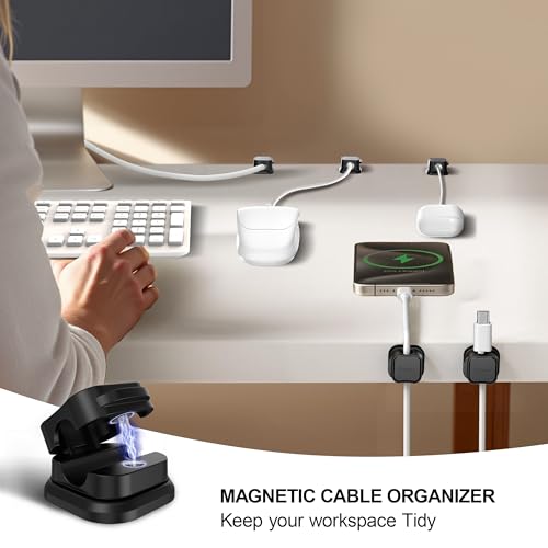 24 Pack Magnetic Cable Clip Organizer Cord Holder, Picozon - Image 3