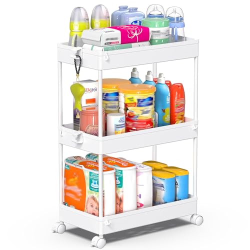 SPACEKEEPER 3 Tier Rolling Cart, Bathroom Cart Organizer - Image 2