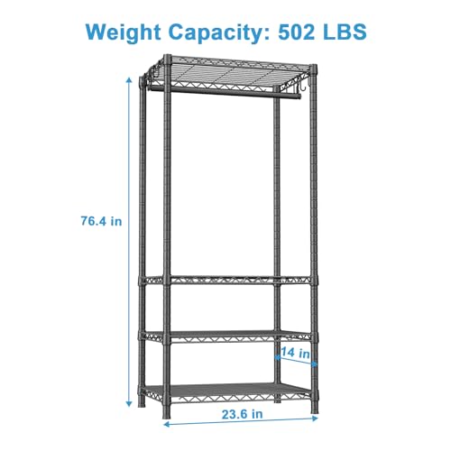 H4 Mini Portable Closet, 4 Tiers Freestanding Clothing - Image 4