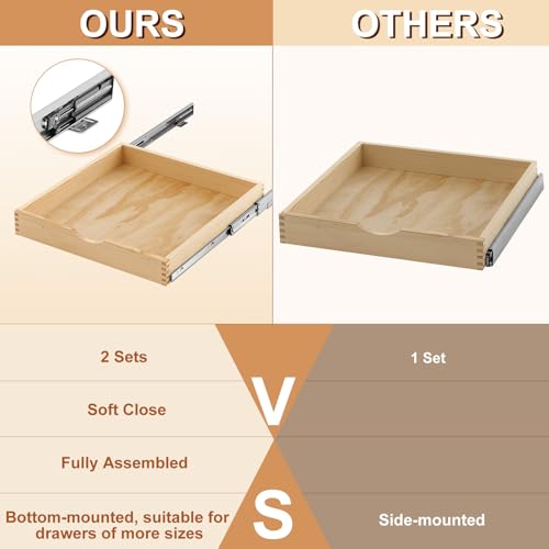 2 Set Wood Pull out Cabinet Organizer, Wood Color - Image 6