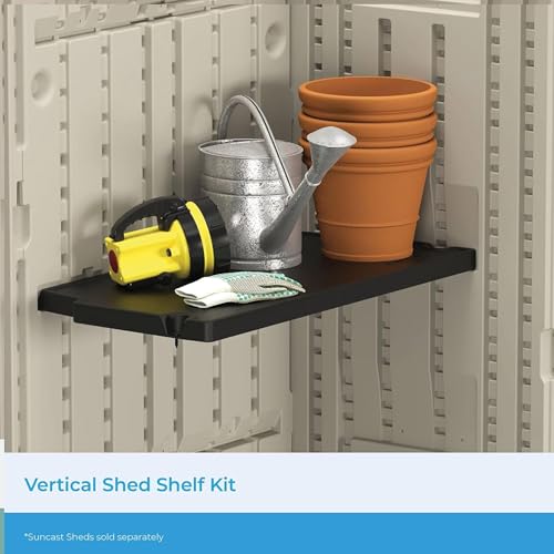 Suncast 3 Pack Vertical Shed Shelf Kit, Space Saving - Image 3