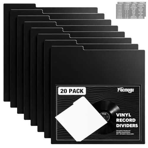 Facmogu 20PCS 12 Inch Black Vinyl Record Dividers for LP Albums - Image 2