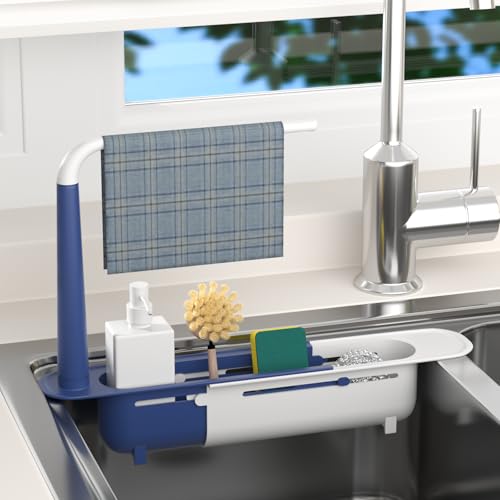 Telescopic Sink Storage Rack with 2 Sponge - Sink Caddy Sponge - Image 2