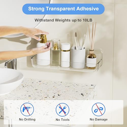 Diesisa Acrylic Wall Mounted Shower Caddy, Large - Image 7