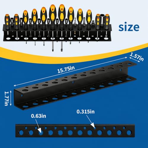 Screwdriver Organizer,Screw Driver Holder Wall Mount Rack - Image 4