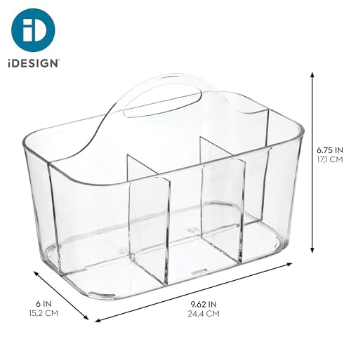 iDesign 4-Section Storage Caddy with Handle, Clear - Image 5