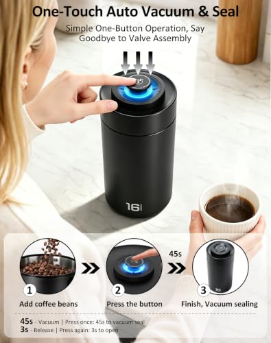 Auto Vacuum Coffee Canister, Electric Coffee Bean Storage - Image 3
