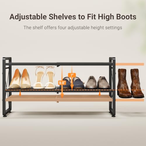 ELYKEN Expandable Shoe Rack for Closet, 4-Tier Metal | All Products - Image 6