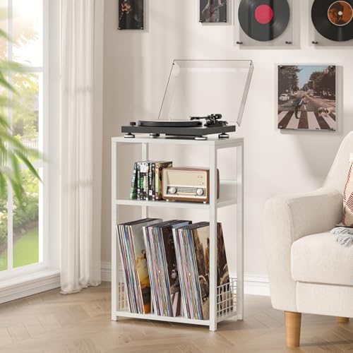 LELELINKY White Side Table,Small Printer Stand with Storage Shelf - Image 3