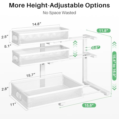 Kitstorack Under Sink Organizer, 2-Pack 3-Tier Height - Image 4