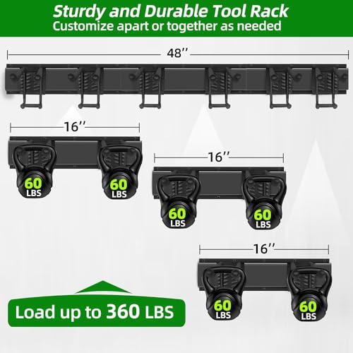 PIYILO 48 in Garage Tool Organizer Wall Mount, Adjustable Tool - Image 3