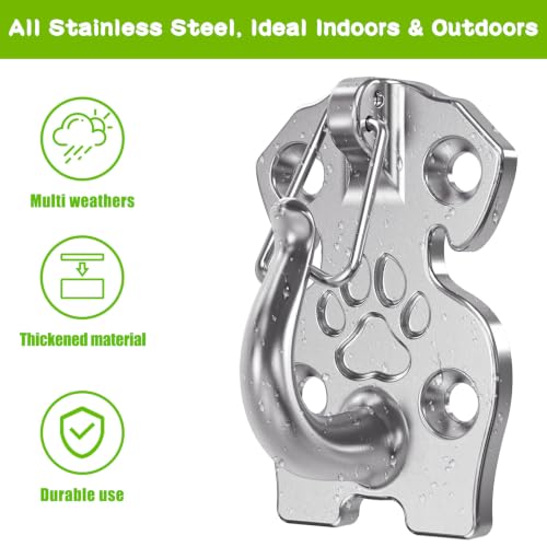 Dog Leash Holder Wall Mount Stainless Steel Hook, 1 Pack - Image 4