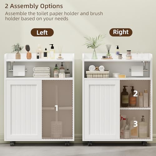 Slim Bathroom Storage Cabinet, Slim Floor Cabinet - Image 6