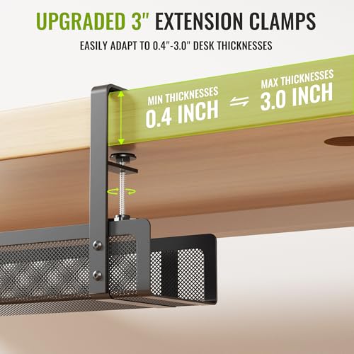 [Upgraded] 2 Pack Cable Management Under Desk Tray, Xpatee - Image 4