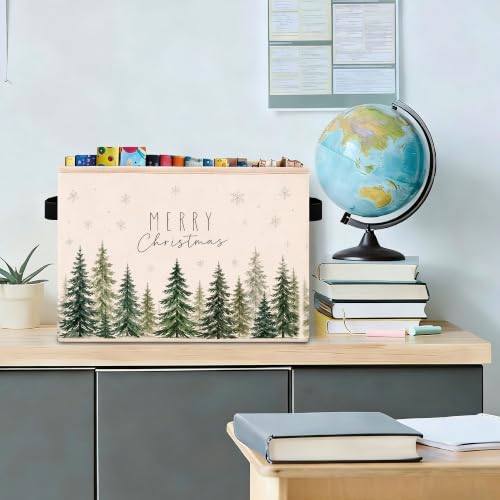 Merry Christmas Forest Storage Bin, Fabric Organizer - Image 5