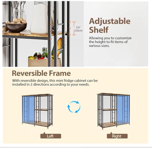COCOLUCKY Mini Fridge Stand with Storage — 4-Tier Cabinet - Image 6