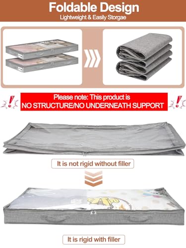 punemi 3 inch High Soft Low Profile Under Bed Storage Bins, 2 - Image 3