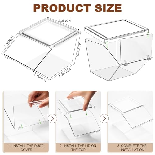 Yerliker 20 Pcs Stackable Storage Bins with Lids Organizer, Clear - Image 4