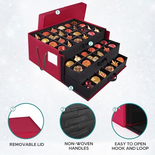BlessedSeason Christmas Ornament Storage Box，Stackable 3 - Image 5