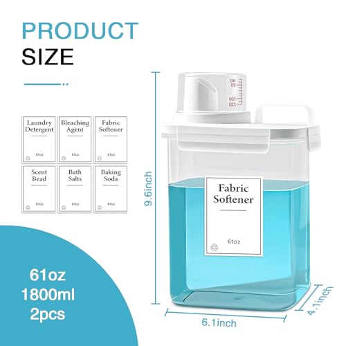 2 Pack Laundry Detergent Dispenser, 61oz Detergent Dispenser - Image 5