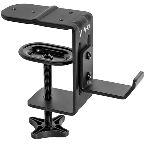 VIVO Black Clamp-on Hook for Desktop and Desk Leg Mounting - Image 2