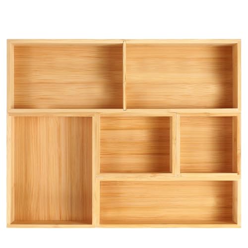 Fabsome Bathroom Drawer Organizer, Bamboo Box Bin for Junk Vanity - Image 2