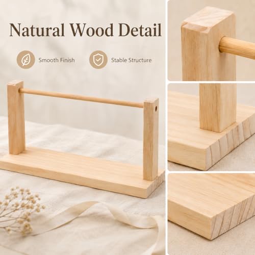 Wooden Ribbon Organizer Rack for Spools, Tabletop Ribbon - Image 7
