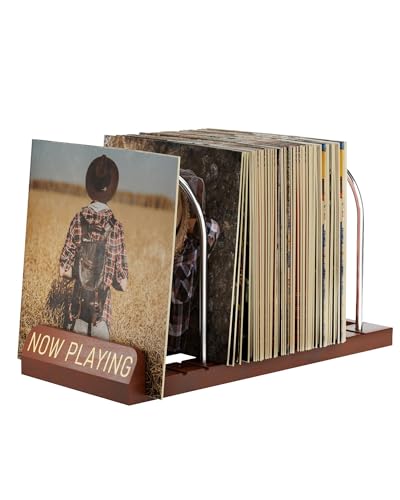 Now Playing Vinyl Record Holder Storage Fits 50 LPs, Gift Package - Image 2