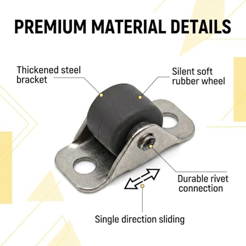 8 Pack Mini Fixed Drawer Rubber Caster Wheels,1/2" Low Profile - Image 5