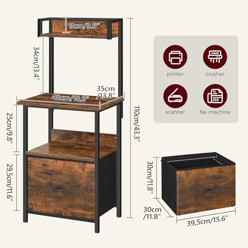 MAHANCRIS Printer Table with Storage, Home Printer Stand - Image 4