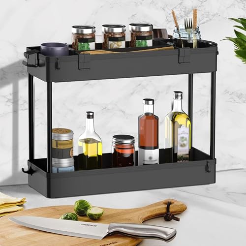 2 Pack 3 Tier Slim Storage Cart, Bathroom Rolling Utility - Image 4