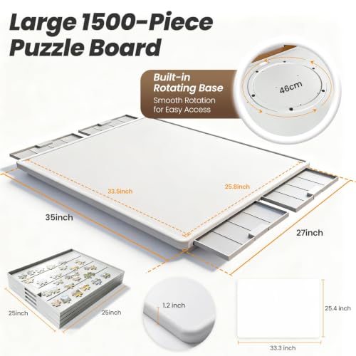 PITAPITA Rotating Jigsaw Puzzle Board for 1500 Pieces - Image 4