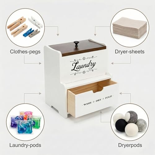 Goaste Dryer Sheet Holder with Drawer, Wood Dryer Sheet - Image 7