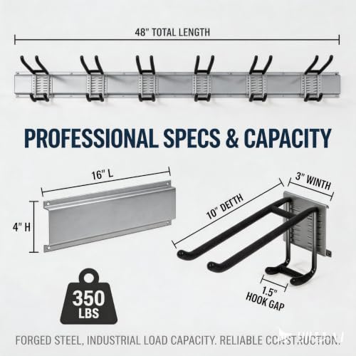 Aking Ace 48-Inch Garage Wall Organizer, Heavy-Duty Hook Set - Image 4