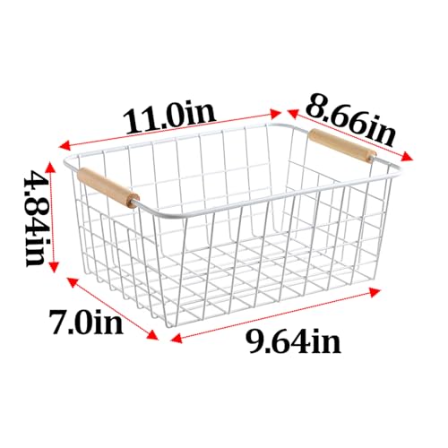 LeleCAT White Wire Baskets for Organizing with Handl | All Products - Image 3