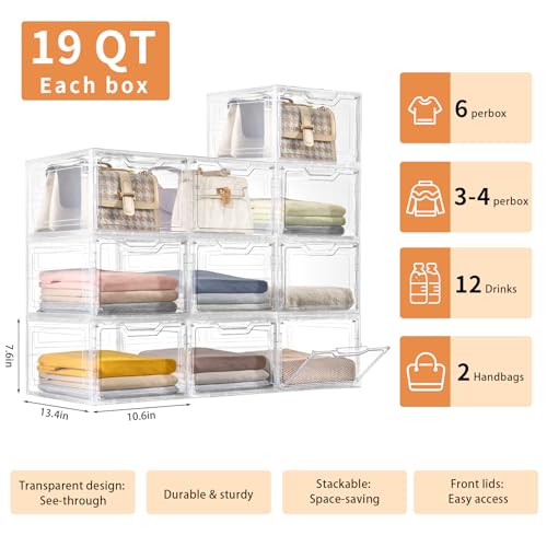 6 Pack Clear Storage Bins with Lids, 19 Qt Closet Or | All Products - Image 4