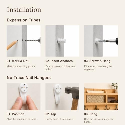 Key Holder Mail Organizer Wall Mount with Shelf Farmhouse - Image 7