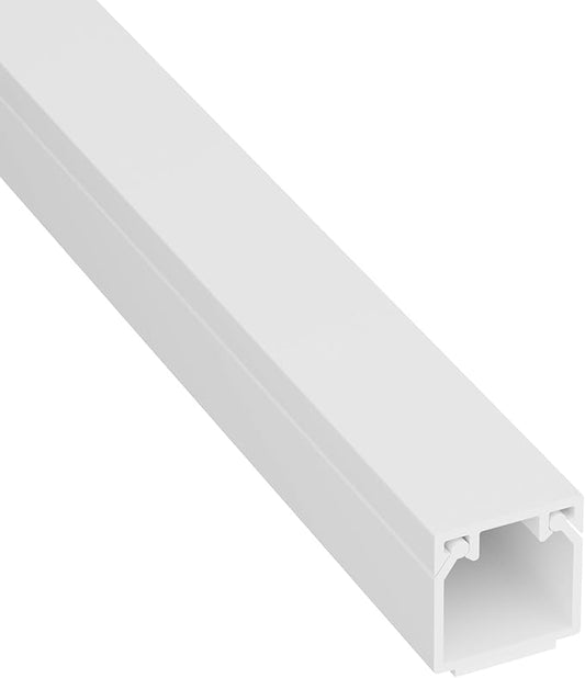 D-Line 3.28ft Cable Raceway, Self Adhesive Cord Cover, Hide Surface Wires, Paintable - 1x 0.63in (W) x 0.63in (H) x 39in Length - White