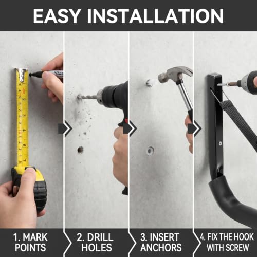 Kayak Wall Mount Rack, Heavy Duty Steel Storage Hooks for Kayak - Image 8