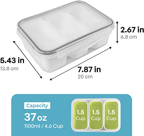 carrotez 3 Compartment Food Container - 4.64 Cup (1100ml) - Image 5