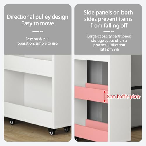 Slim Rolling Storage Cart with Wheels, Tall Narrow Pull-Out Shelf - Image 7