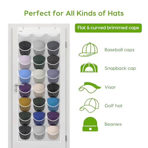 Baseball Hat Rack, 24 Pocket Over-The-Door Hat Organ | All Products - Image 5